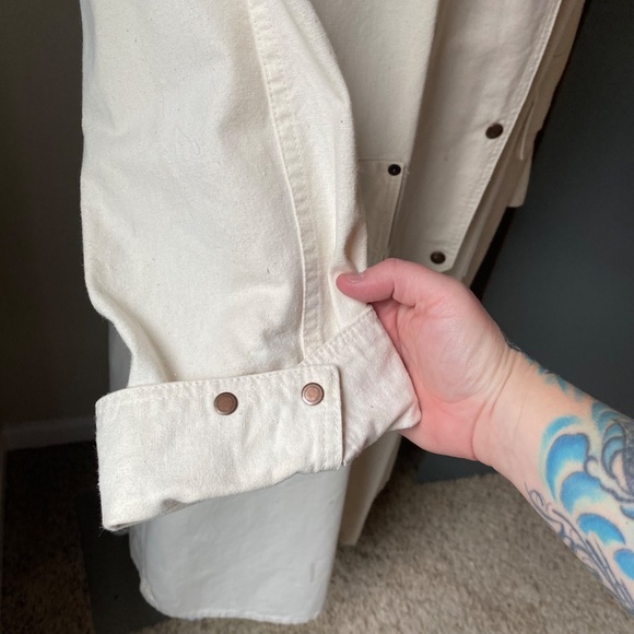AUSTRALIAN OUTBACK COLLECTION vtg white womens M duster western cowboy 90s coat - Picture 10 of 15